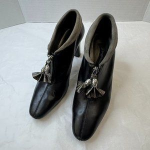 Brighton Stacey Ankle Boots Leather Black/Gray US 7M